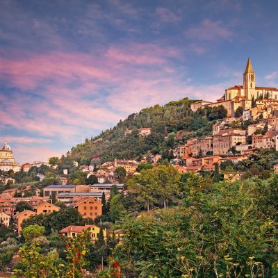 Todi,,Perugia,,Umbria,,Italy:,Landscape,At,Dawn,Of,The,Medieval